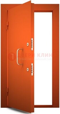 Оранжевая стальная бронированная дверь с нитроэмалью ДБ-2 в Великом Новгороде