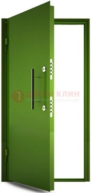 Зеленая металлическая бронированная дверь ДБ-8 в Ступино