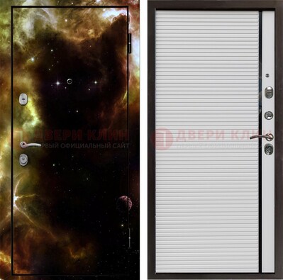 Стальная дверь с фотопечатью космоса ДФ-14 в Великом Новгороде