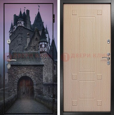 Входная металлическая дверь с фотопечатью замка ДФ-38 в Великом Новгороде