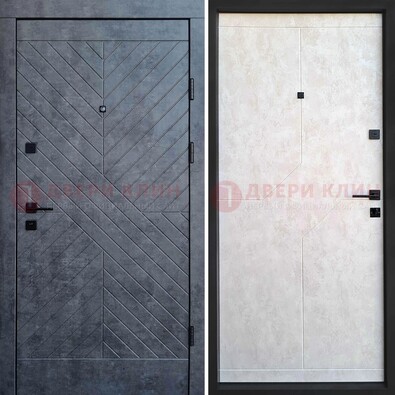 Серая железная дверь с филенчатой МДФ ДМ-217 в Краснознаменске