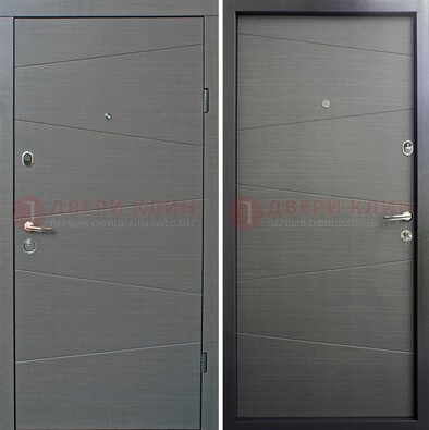 Темная стальная дверь с филенчатой МДФ внутри ДМ-228 в Великом Новгороде