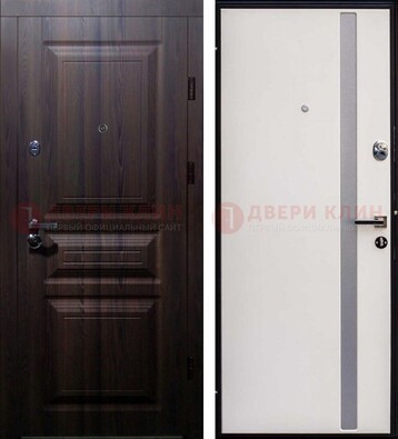Филенчатая светлая входная дверь c МДФ Венге светлый ДМ-254 в Великом Новгороде
