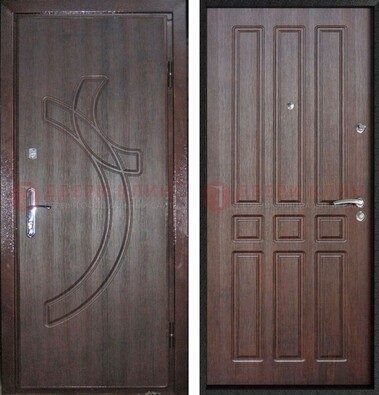Коричневая железная дверь с МДФ и узором ДМ-345 в Щелково