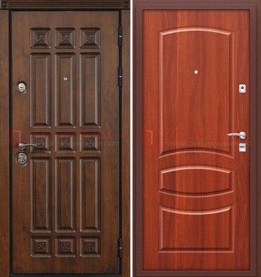 Темная металлическая дверь с МДФ и узором ДМ-364 в Великом Новгороде