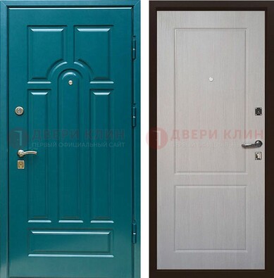 Синяя железная дверь с МДФ в квартиру ДМ-396 в Кирове