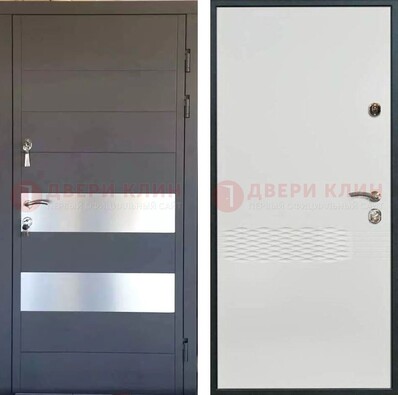 Металлическая дверь МДФ темная и светлая ДМ-420 в Великом Новгороде