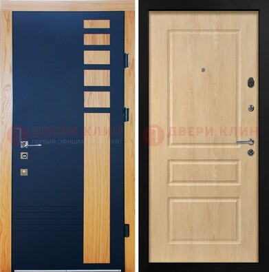 Двухцветная железная дверь с МДФ в квартиру ДМ-511 в Великом Новгороде