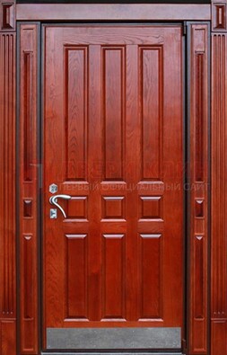 Красная входная дверь для улицы с МДФ ДМ-532 в Великом Новгороде