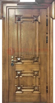 Филенчатая железная дверь с массивом дуба ДМД-56 в Великом Новгороде