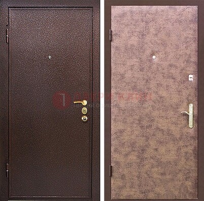 Коричневая входная дверь с порошковым покрытием ДП-147 в Сланцы