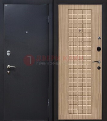 Черная металлическая дверь с порошковым покрытием ДП-157 в Уфе