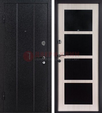 Черная металлическая дверь с порошковым напылением ДП-176 в Великом Новгороде