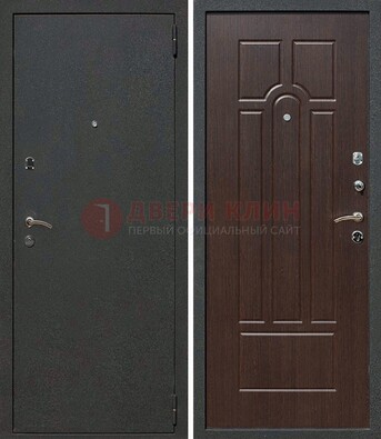 Черная металлическая дверь с порошковым окрасом ДП-47 в Великом Новгороде