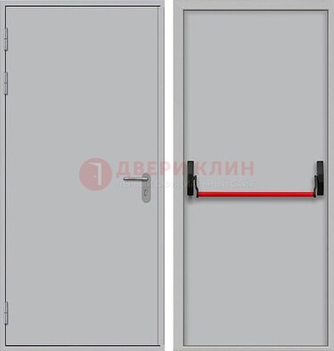 Белая металлическая противопожарная дверь с длинной ручкой ДПП-14 в Великом Новгороде
