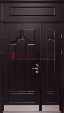 Парадная дверь с металлическими вставками ДПР-47 и фрамугой в Севастополе