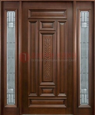 Парадная дверь с резьбой ДПР-70 в кирпичный дом в Великом Новгороде