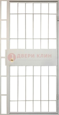 Железная решетчатая дверь в белом цвете ДР-19 в Великом Новгороде