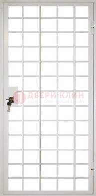 Белая металлическая решетчатая дверь ДР-2 в Великом Новгороде