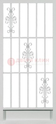 Белая железная решетчатая дверь ДР-9 в Великом Новгороде
