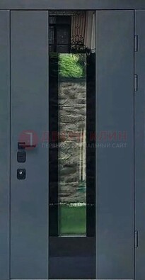 Современная дверь со стеклом для коттеджа ДС-40 в Великом Новгороде