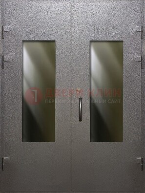 Серая тамбурная дверь со стеклянными вставками ДТМ-8 в Великом Новгороде
