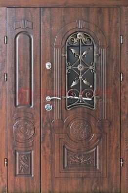Металлическая дверь с узором и виноритом ДВТ-146 в Великом Новгороде