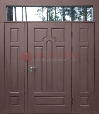 Парадная металлическая дверь с виноритом и стеклом ДВТ-167 в Великом Новгороде