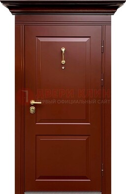 Красная железная дверь винорит для частного дома ДВТ-251 в Великом Новгороде