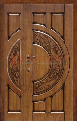 Коричневая входная дверь с виноритом ДВТ-5 в Великом Новгороде