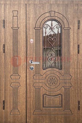 Железная классическая дверь с терморазрывом и рисунком ДВТ-77 в Великом Новгороде
