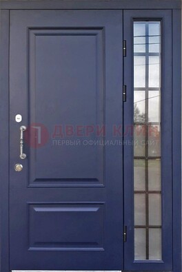 Синяя дверь с виноритом и стеклянными вставками  ДВТ-79 в Великом Новгороде