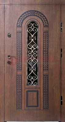 Стальная коричневая дверь с виноритом и МДФ ДВТ-81 в Нижнем Новгороде